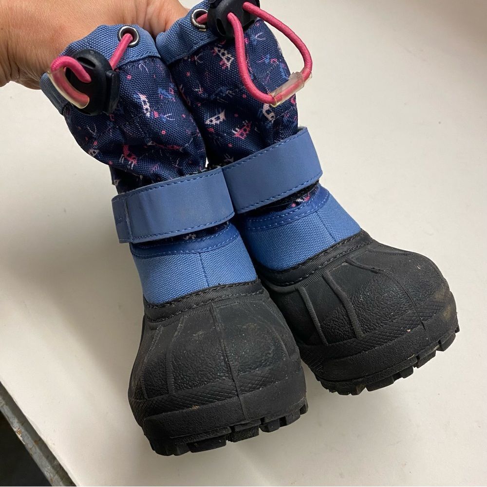 Columbia toddler Powderbug Plus II Print snow Boots girls kids youth 6 EUC - Picture 4 of 9